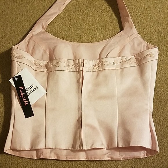Pinky & Me Pink Rose Corset Top Size 6 - Picture 4 of 5